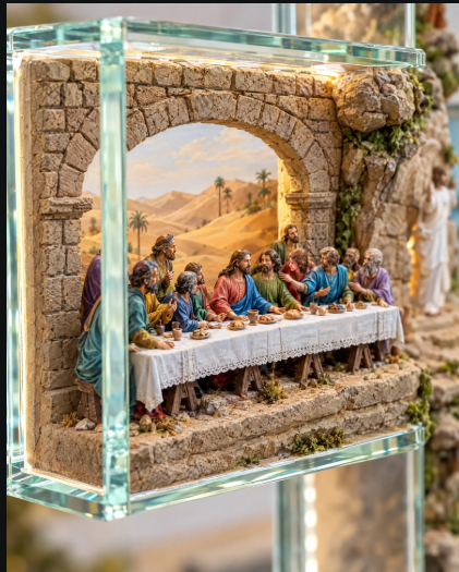 The Life of Christ — Illuminated Glass Cross